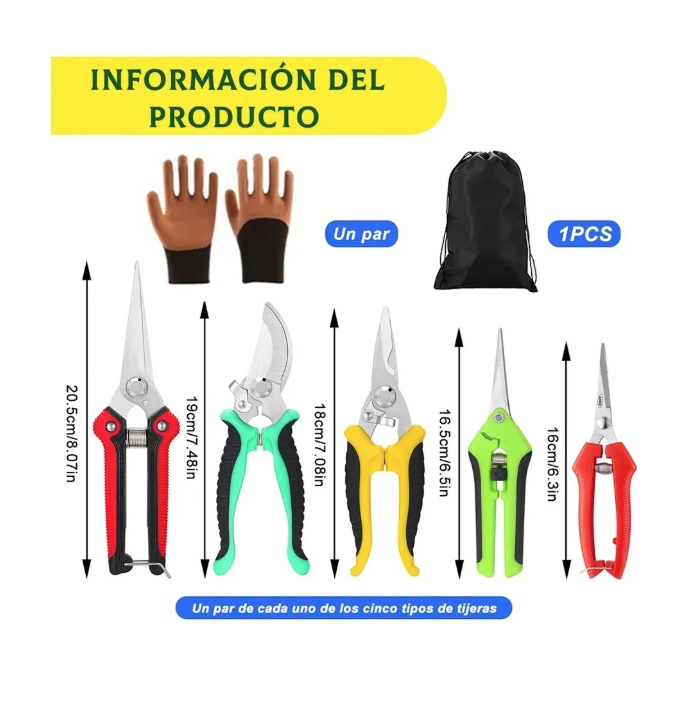 7 KIT TIJERAS PODA JARDIN - 5