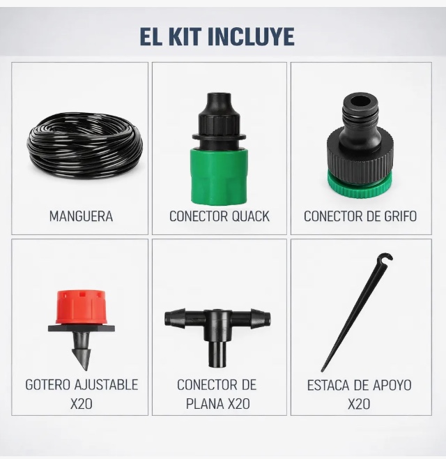 KIT RIEGO SISTEMA 20 METROS GOTEO - 5