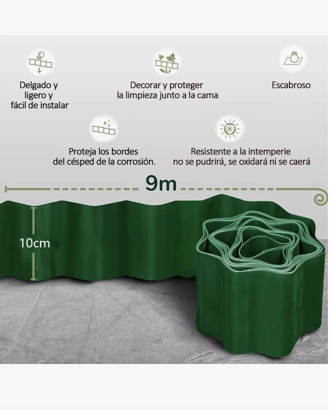 9M VALLA DE PLASTICO PARA JARDIN - 4