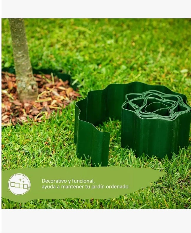 9M VALLA DE PLASTICO PARA JARDIN - 6