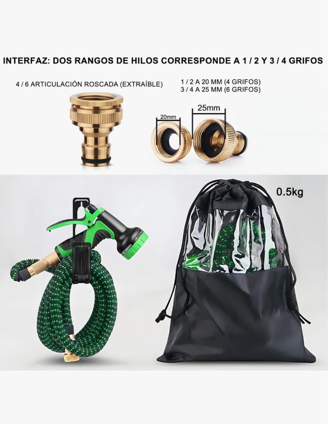 MANGUERA DE JARDIN EXPANDIBLE 30 METROS - 4