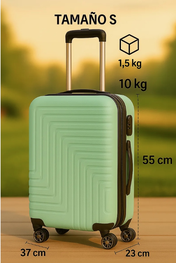 SET 3 MALETAS RIGIDAS CON RUEDAS 360° Y CANDADO - 7