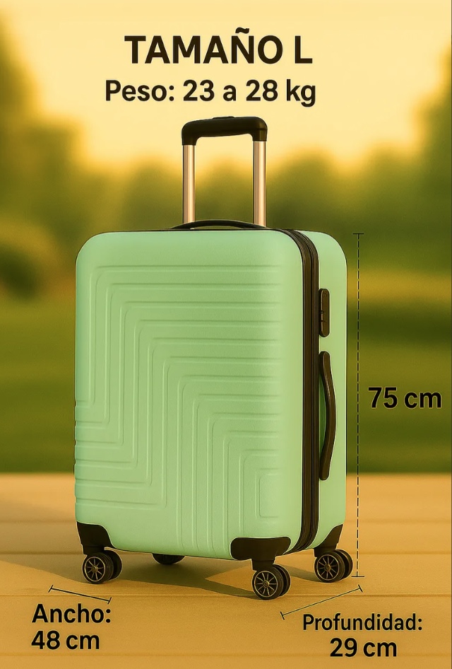 SET 3 MALETAS RIGIDAS CON RUEDAS 360° Y CANDADO - 8