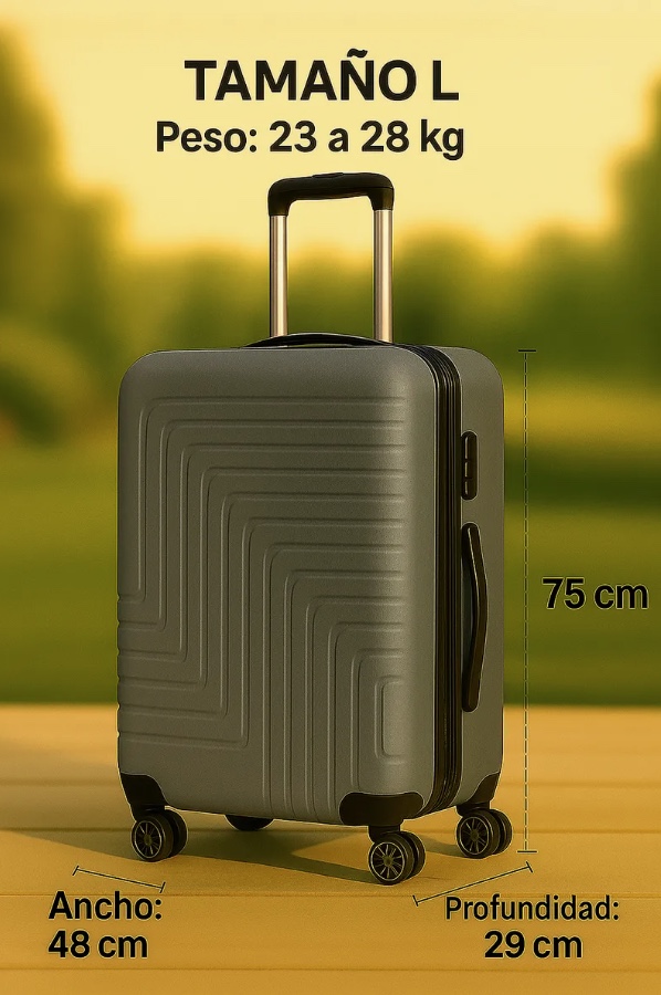 SET 3 MALETAS RIGIDAS CON RUEDAS 360° Y CANDADO - 3