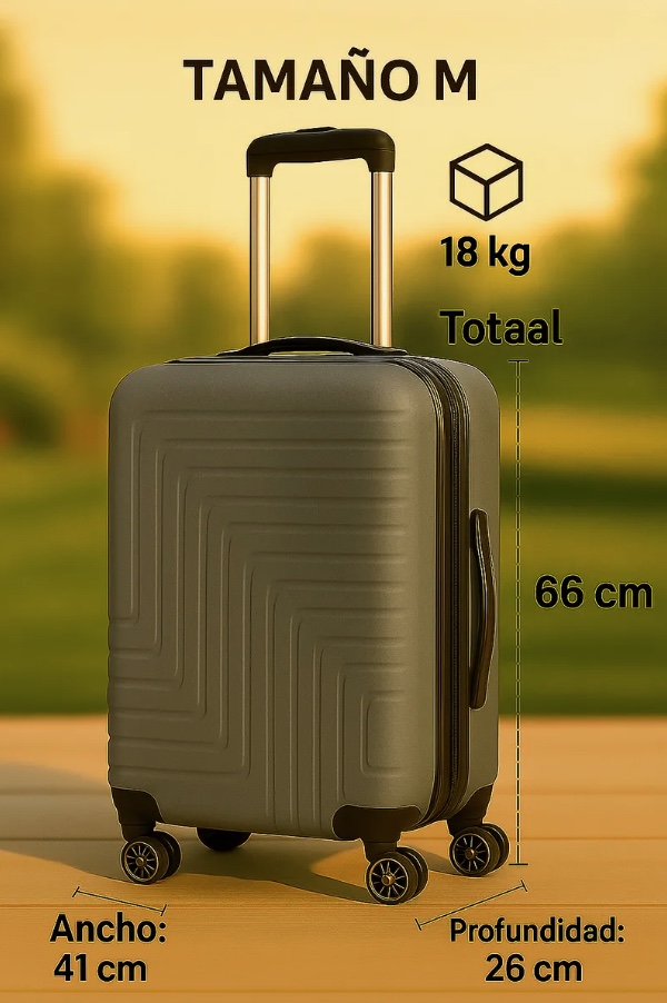 SET 3 MALETAS RIGIDAS CON RUEDAS 360° Y CANDADO - 4