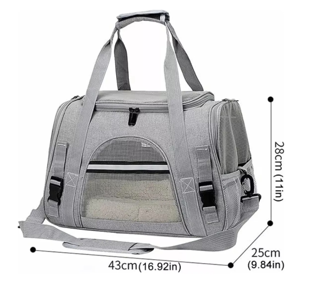 BOLSO TRANSPORTADOR MASCOTA GRIS - 2