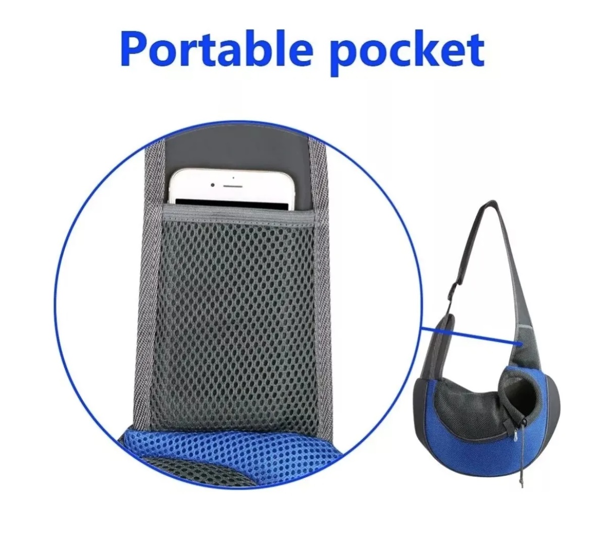 BOLSO TRANSPORTE PERRO AZUL - 6