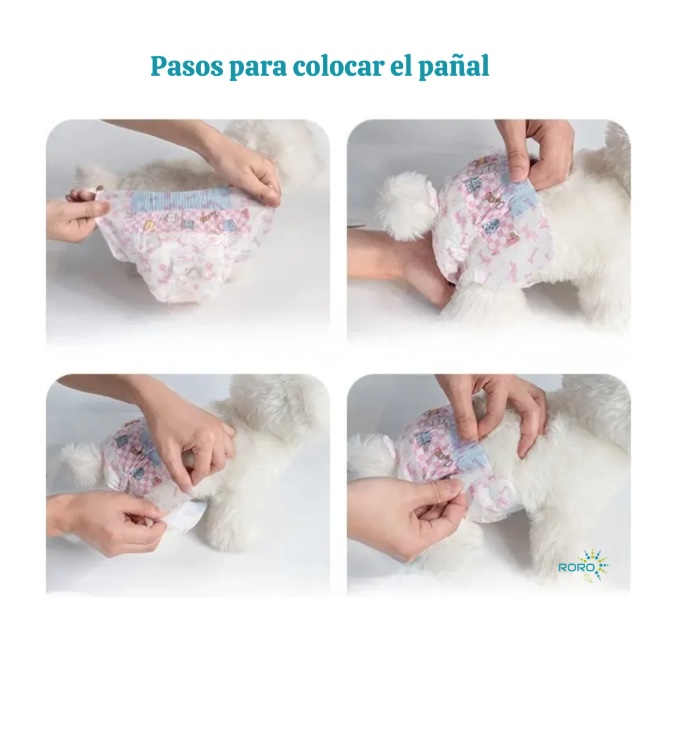 30 PAÑALES PARA PERROS GATOS M - 6