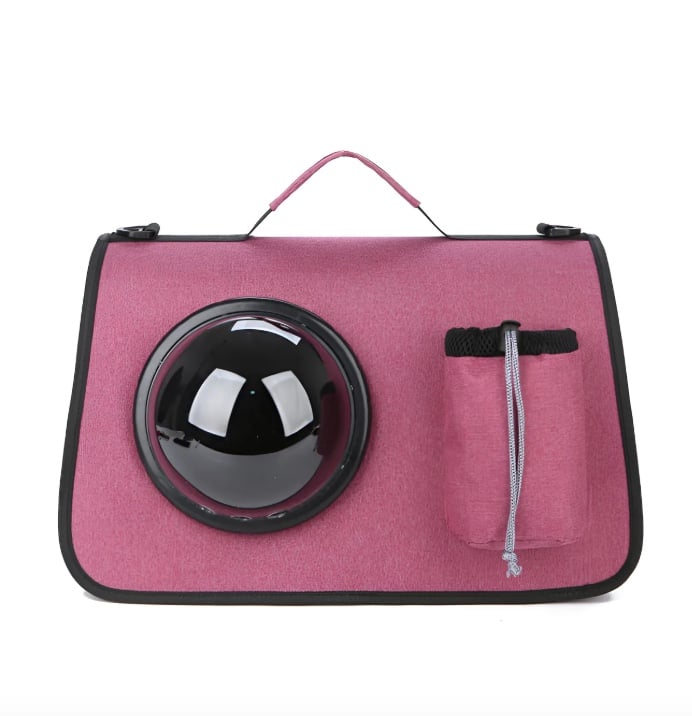 MOCHILA TRANSPORTADORA MASCOTA ROSA - 1