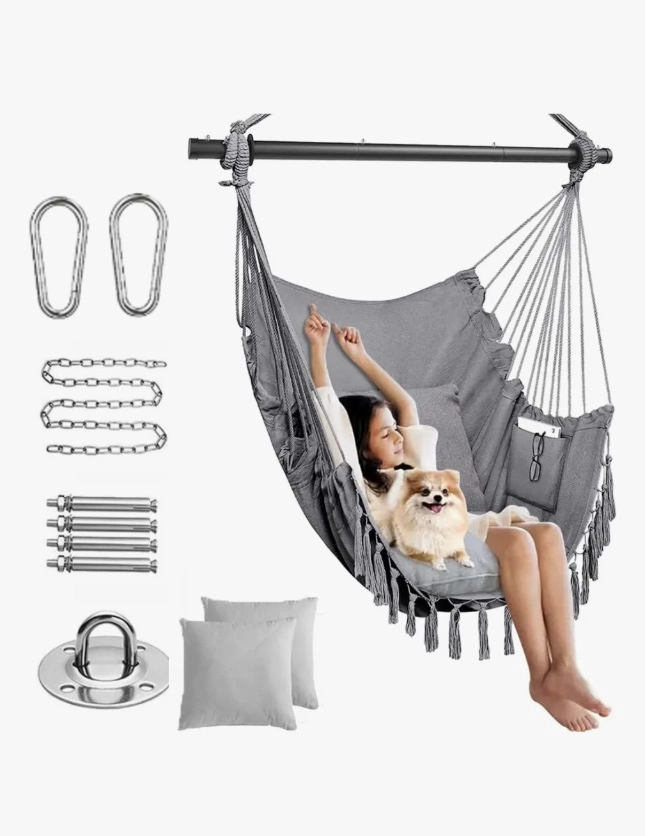 HAMACA COLGANTE SILLA CON 2 COJINES - 1