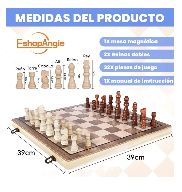 TABLERO DE AJEDREZ MAGNE TICO - 6