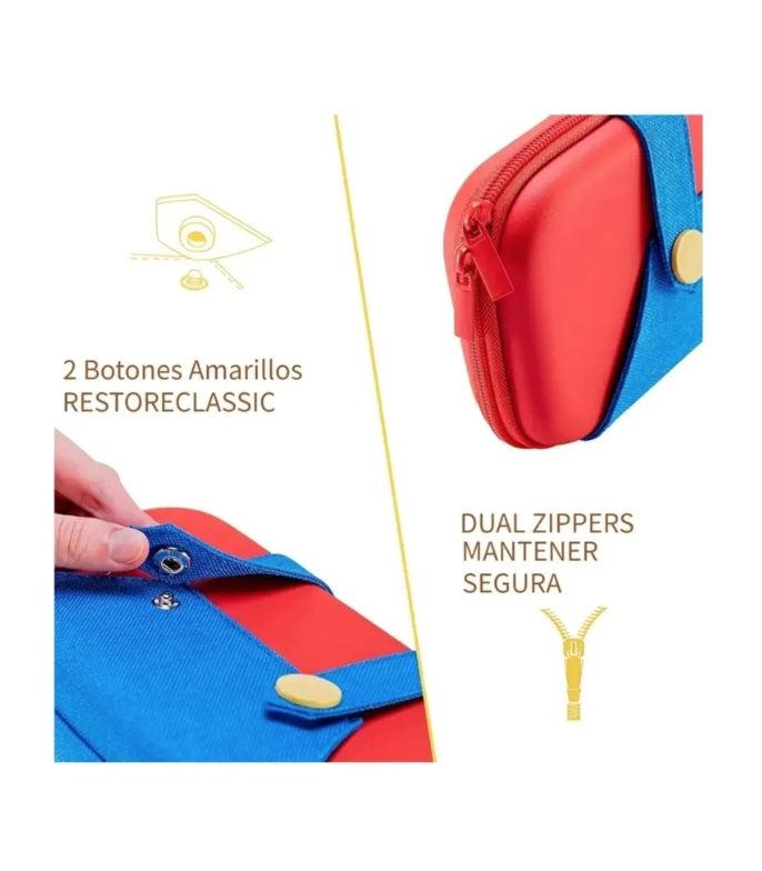 ESTUCHE DURO + LAMINA MICA NINTENDO SWITCH + 2 GRIPS - 4
