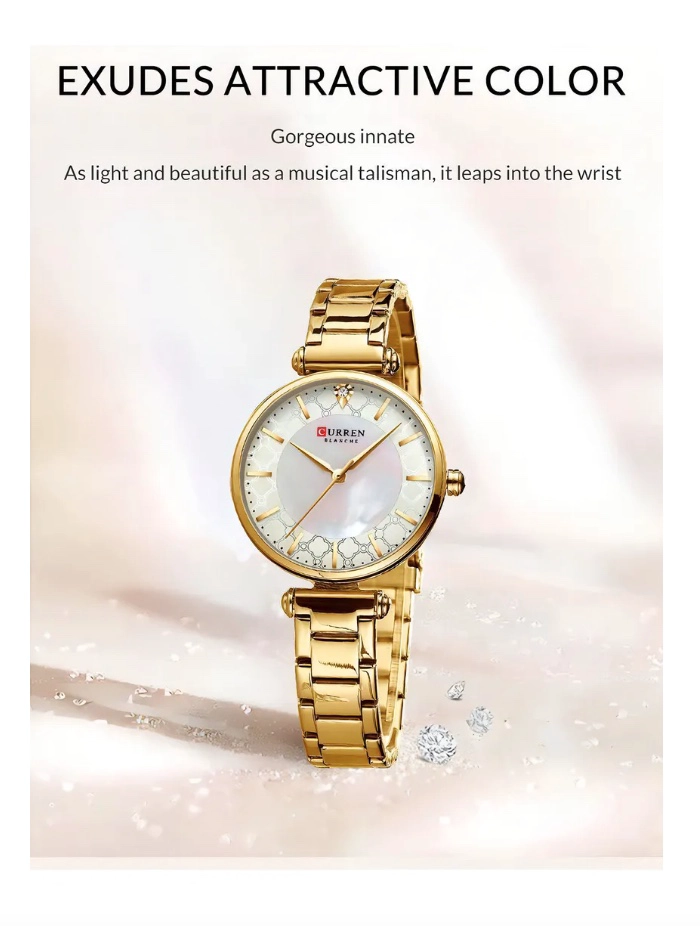 RELOJ DE ACERO INOXIDABLE DORADO - 3