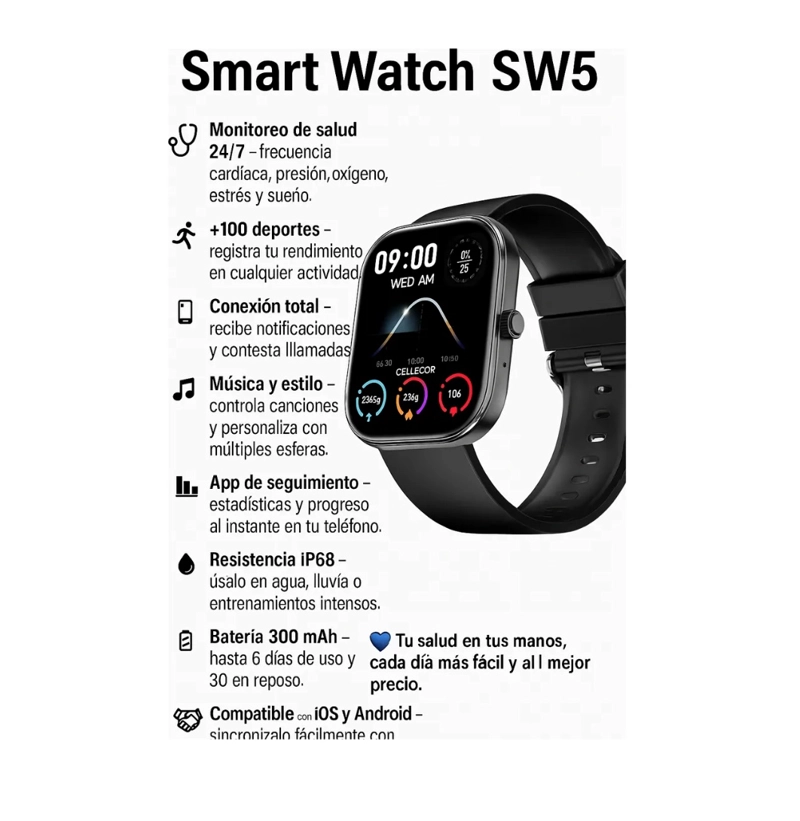 SMARTWATCH RELOJ INTELIGENTE - 2