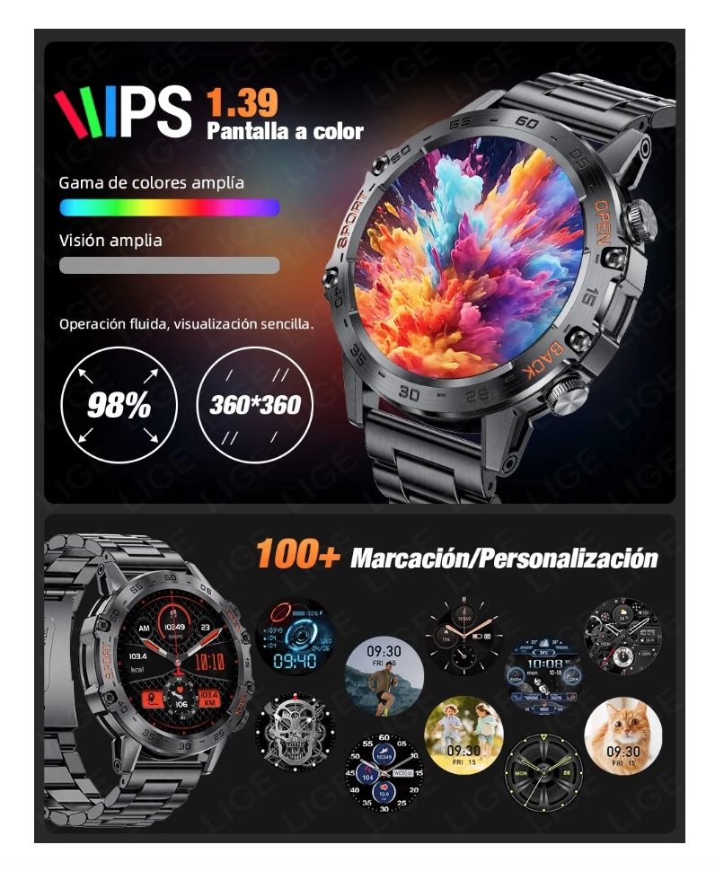 Smartwatch Hombre Reloj Inteligente Deporte - 7