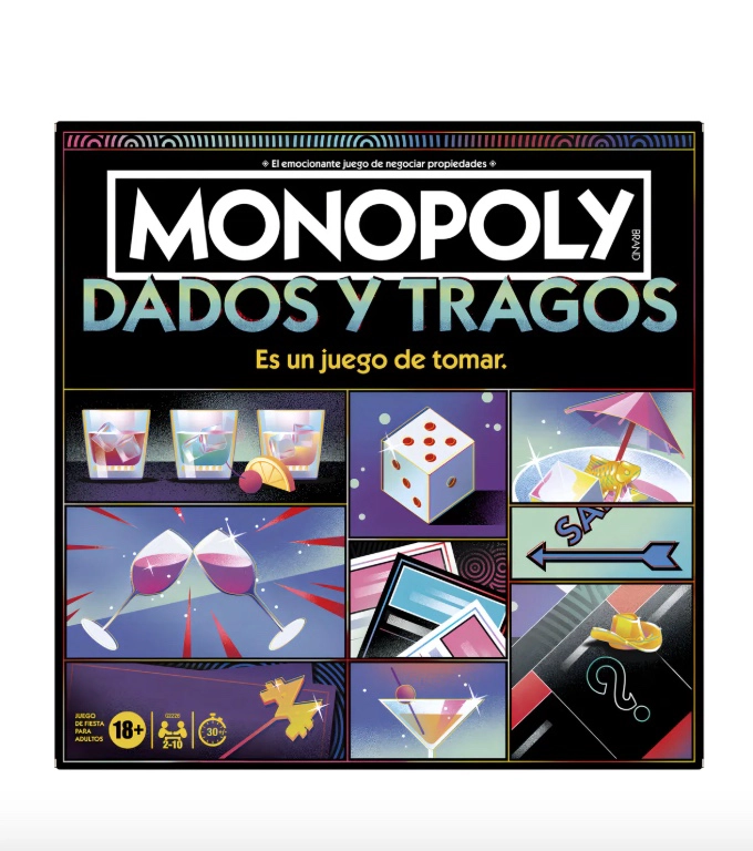 JUEGO DE MESA MONOPOLY TRAGOS Y DADOS - 1