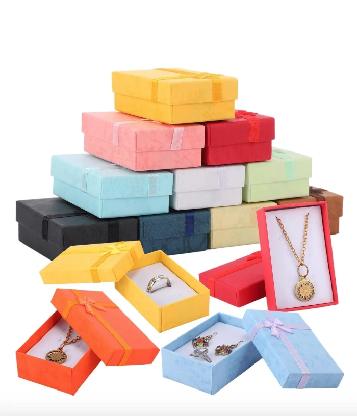 SET 48 CAJAS 8 X 5CM CARTON JOYAS - 1