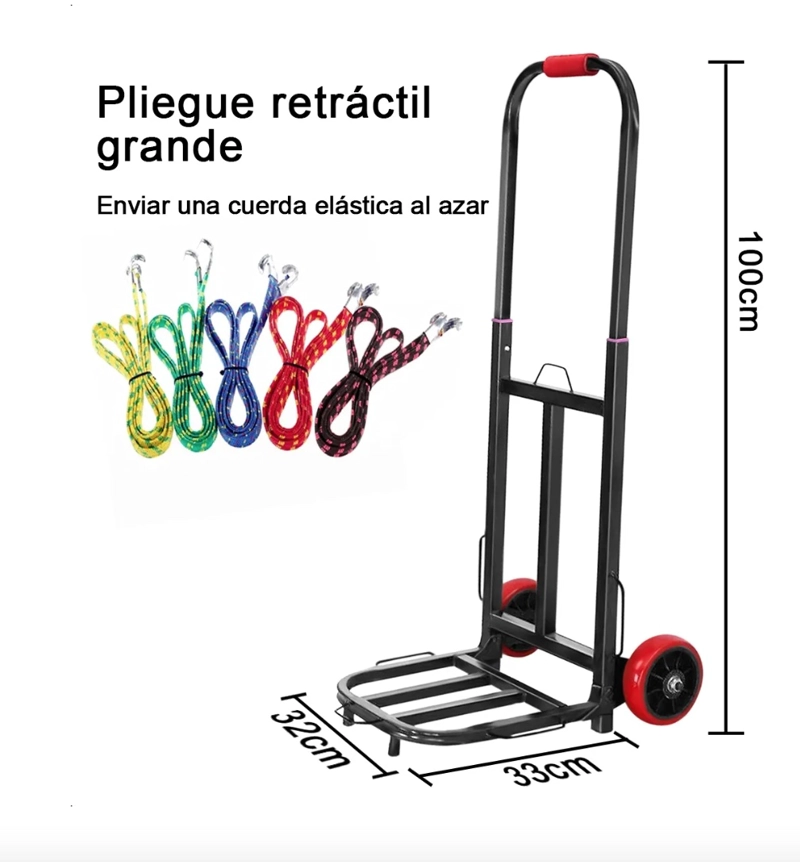 PRACTICO CARRO PLEGABLE CARGA ACERO 200KG - 3