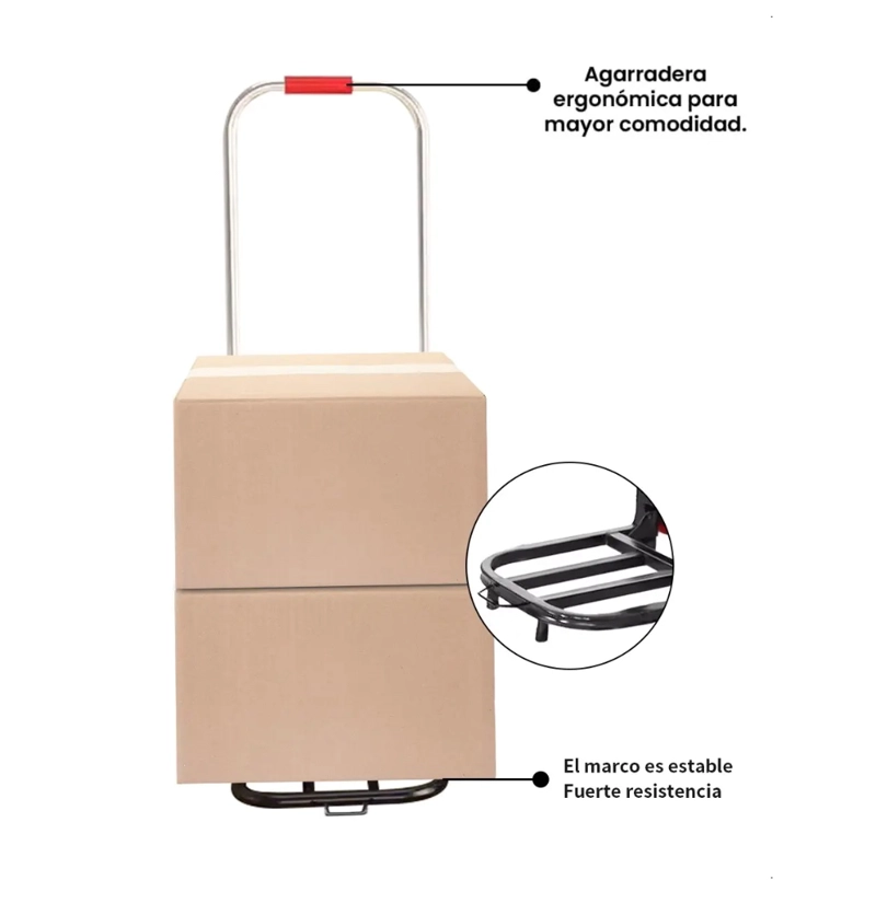 PRACTICO CARRO PLEGABLE CARGA ACERO 200KG - 2