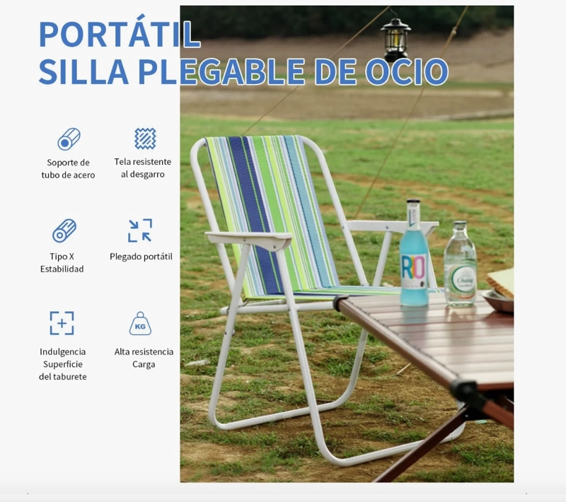 SILLA PARA PLAYA CAMPING PLEGABLE - 3