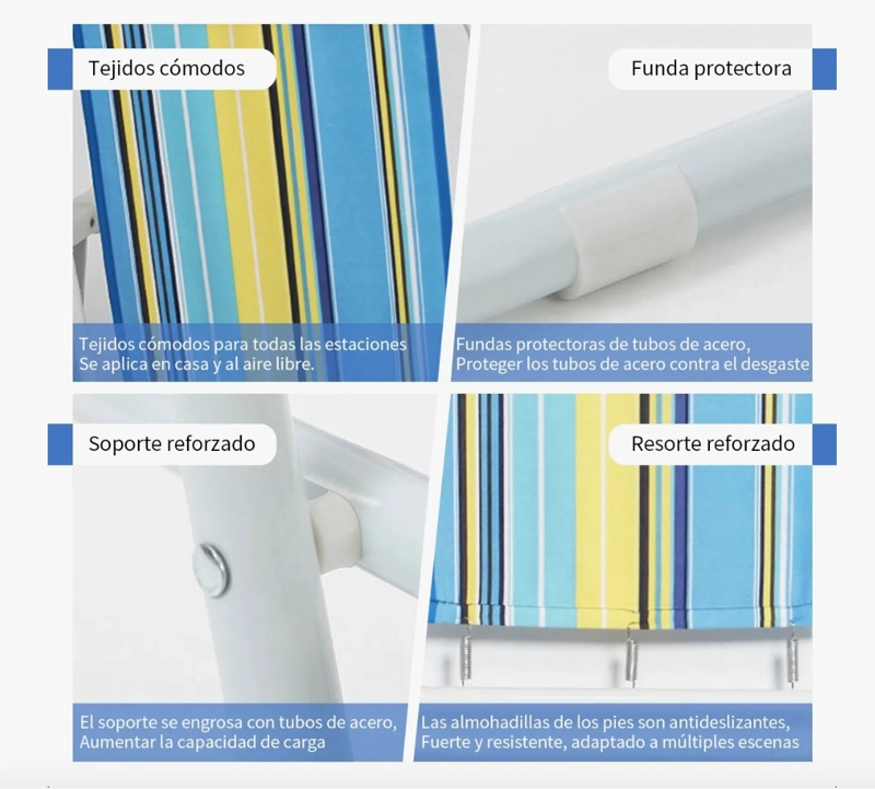 SILLA PARA PLAYA CAMPING PLEGABLE - 4