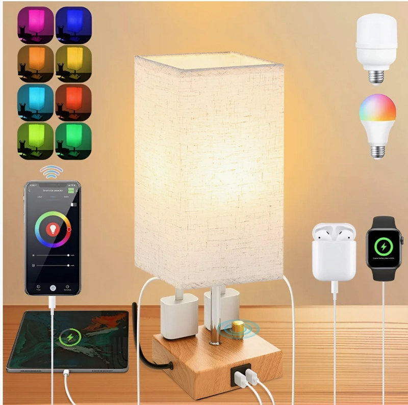 LAMPARA DE NOCHE SMART CON USB - 1