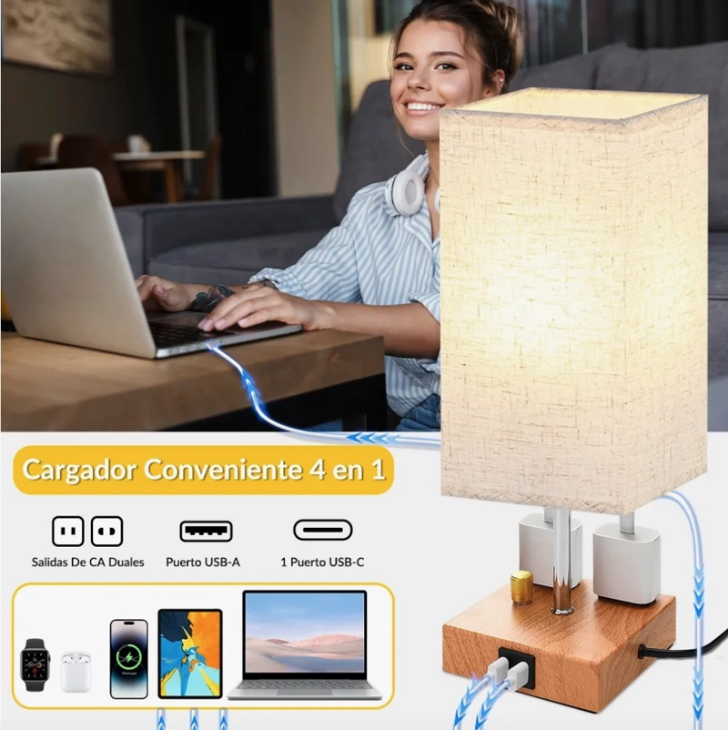 LAMPARA DE NOCHE SMART CON USB - 4