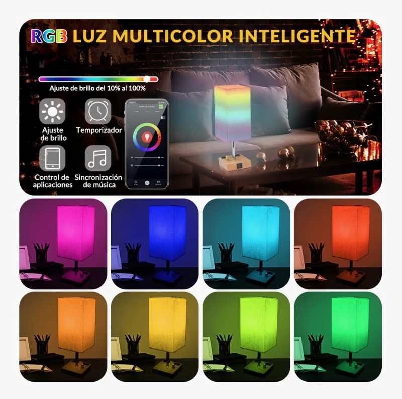 LAMPARA DE NOCHE SMART CON USB - 5
