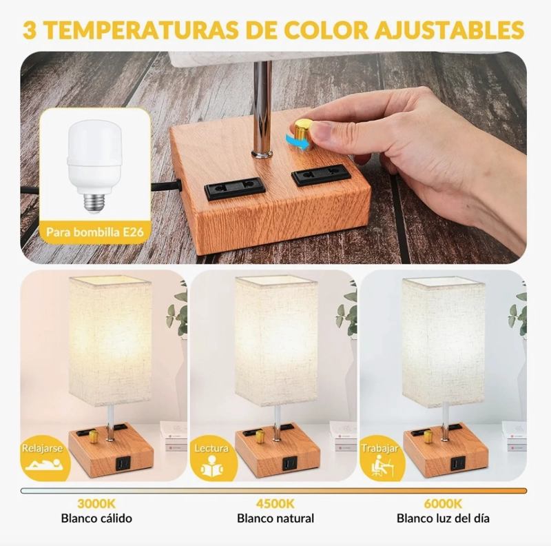 LAMPARA DE NOCHE SMART CON USB - 6