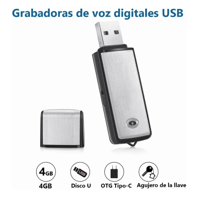 MINI GRABADORA DE VOZ ESPIA CON MICROFONO - 4