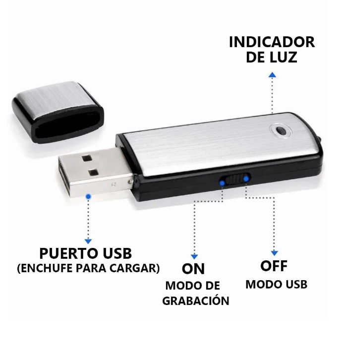 MINI GRABADORA DE VOZ ESPIA CON MICROFONO - 6