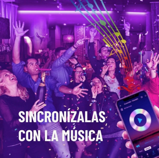 TIRA CINTA LUCES LED RGB BLUETOOTH 15 METROS - 4