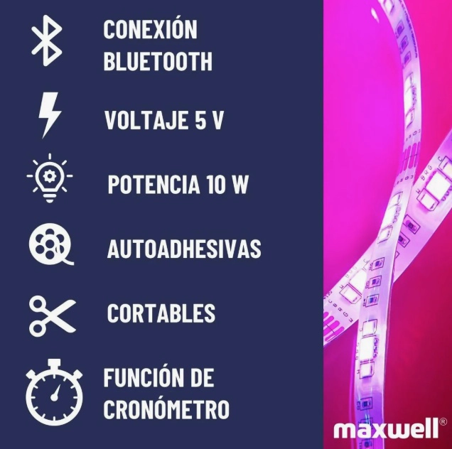 TIRA CINTA LUCES LED RGB BLUETOOTH 15 METROS - 5