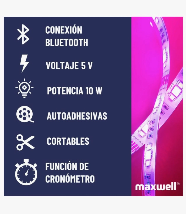 TIRA CINTA LUCES LED RGB BLUETOOTH 10 METROS - 3