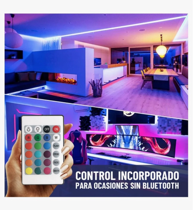 TIRA CINTA LUCES LED RGB BLUETOOTH 10 METROS - 6