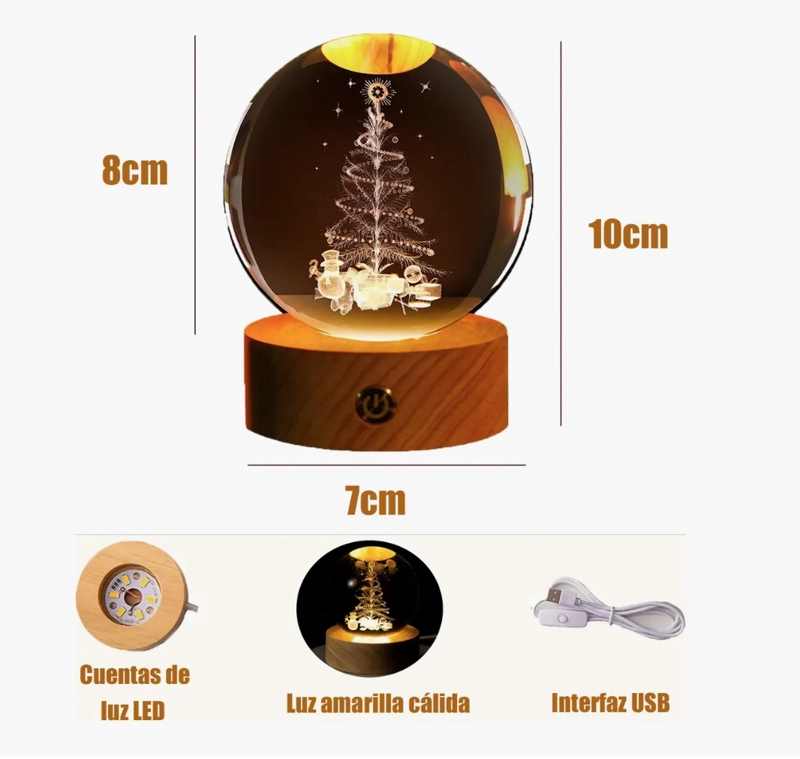 LAMPARA LUNA 3D BOLA - 5