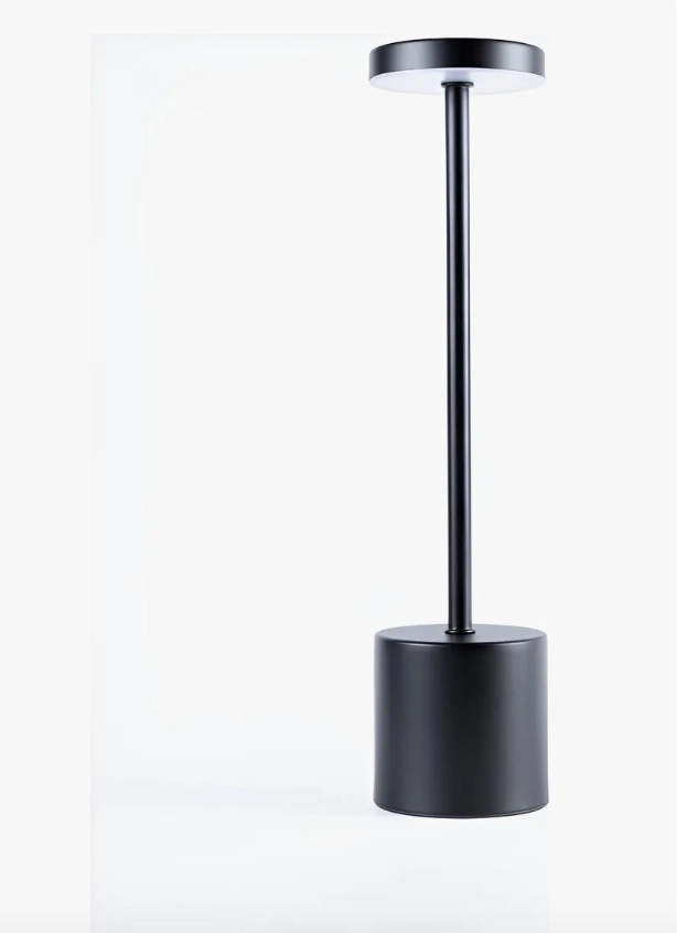 LAMPARA DE MESA RECARGABLE NEGRA - 1