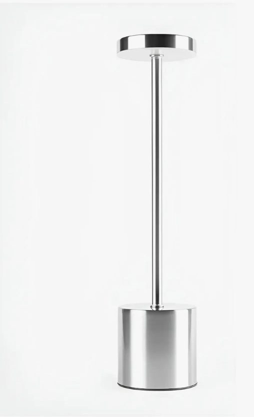 LAMPARA DE MESA RECARGABLE PLATEADA - 1