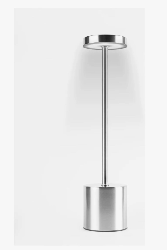 LAMPARA DE MESA RECARGABLE PLATEADA - 4