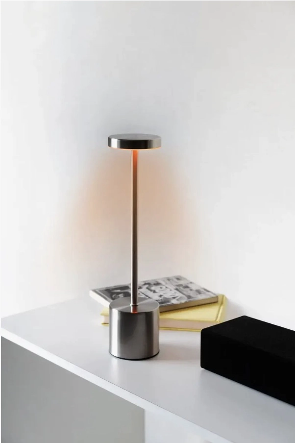 LAMPARA DE MESA RECARGABLE PLATEADA - 7