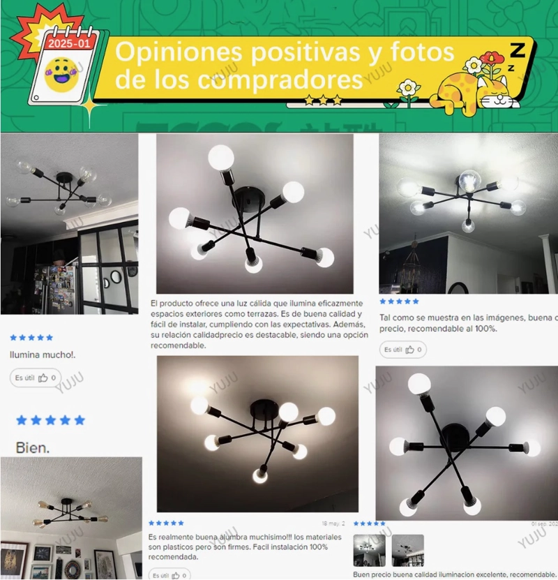 LAMPARA DE TECHO MODERNA 6 LUZ - 5