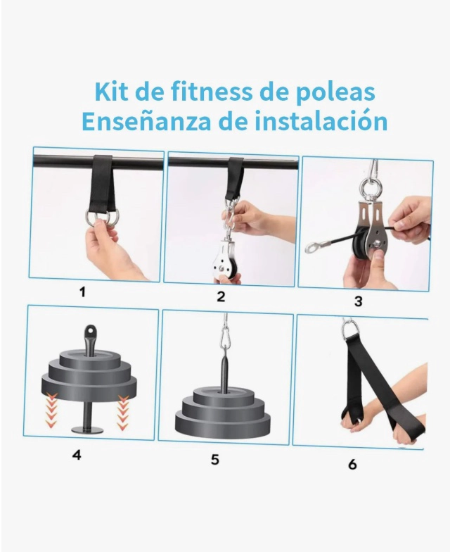 KIT 8 SISTEMA DE CABLE CON POLEA - 4