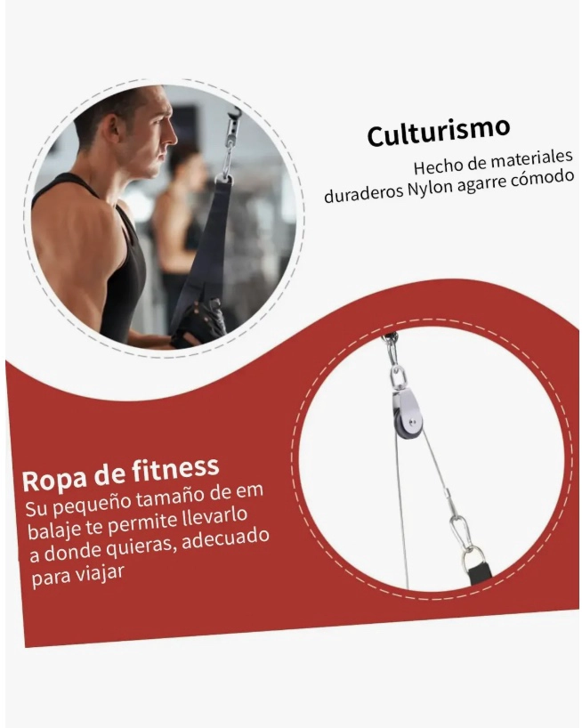 KIT 8 SISTEMA DE CABLE CON POLEA - 5