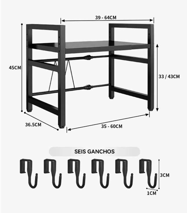 ESTANTE REPISA EXTENSIBLE HORNO MICROONDAS - 5