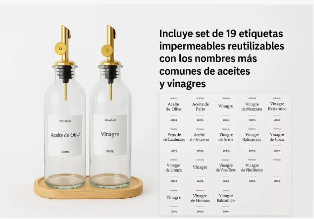 SET 2 BOTELLAS ALCUZA VIDRIO - 2