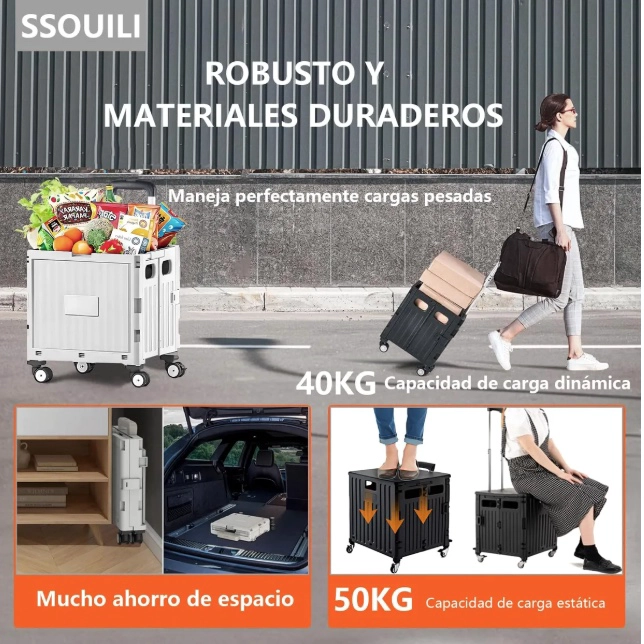 CARRITO PLEGABLE CON RUEDAS - 3