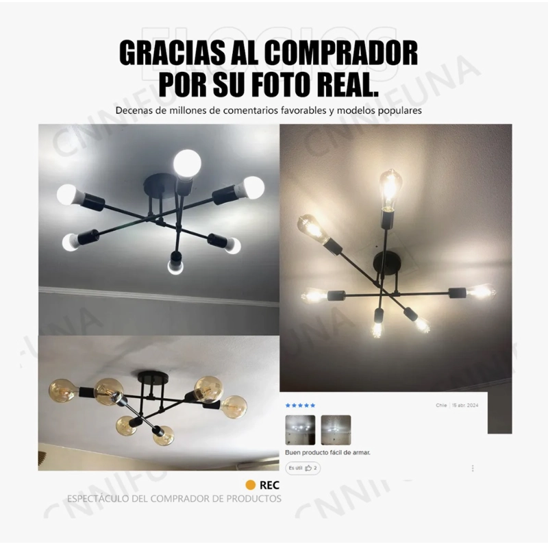 LAMPARA DE TECHO MODERNA DE 6 LUCES - 5