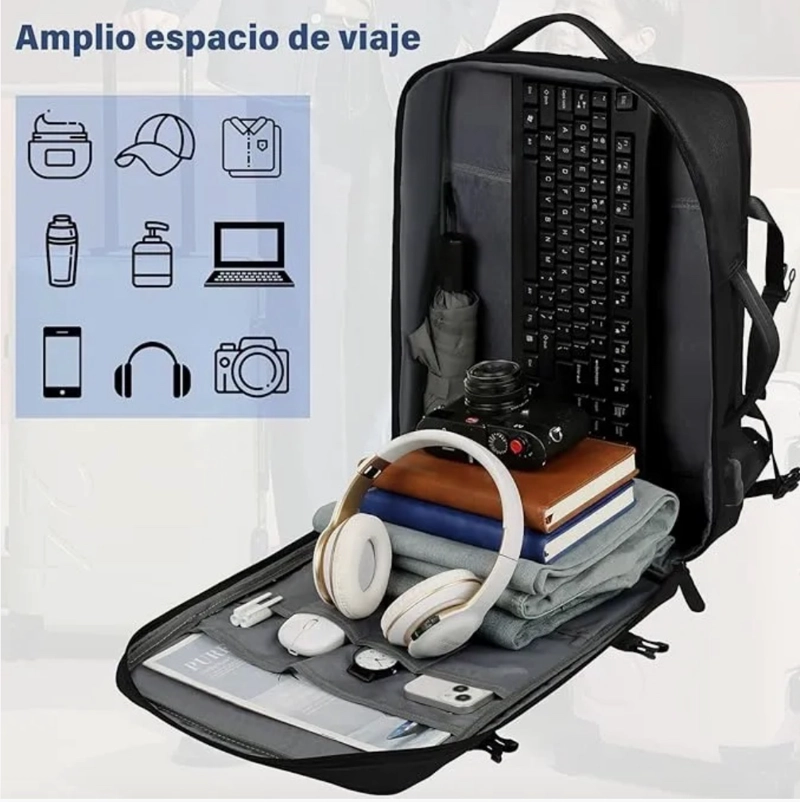 MOCHILA VIAJE EXPANDIBLE CON USB - 7