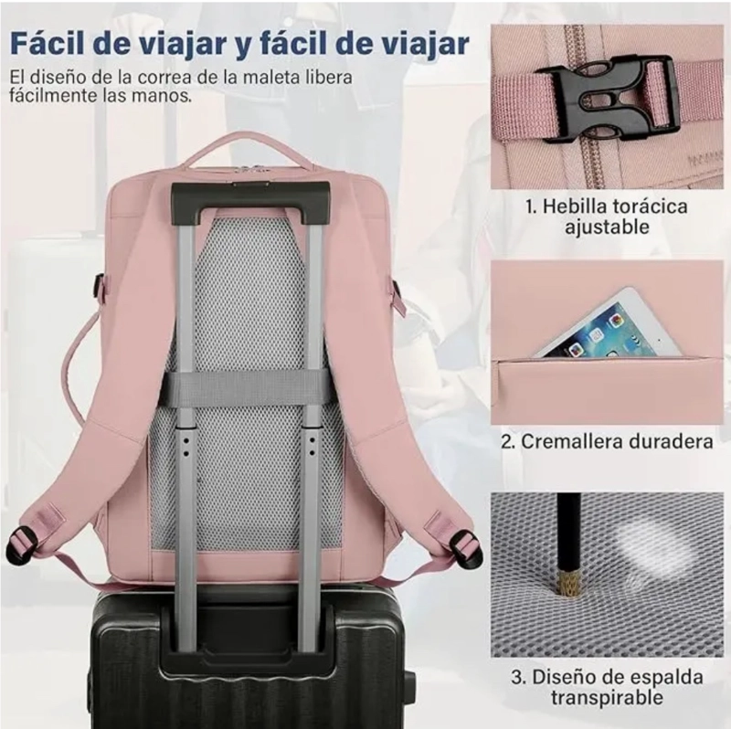 MOCHILA VIAJE EXPANDIBLE CON USB - 5