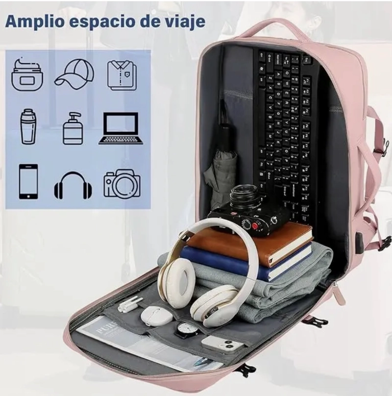 MOCHILA VIAJE EXPANDIBLE CON USB - 7